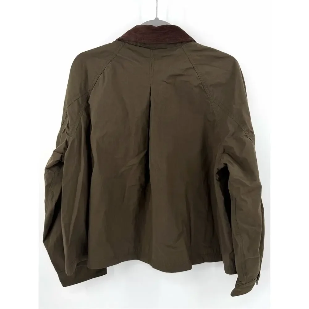 Madewell Waxed Zip-Front Jacket in trench green Size L